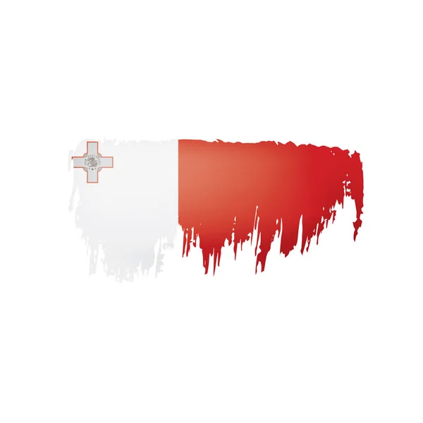 马耳他国旗, 在白色背景上的矢量插图. — 图库矢量图片
