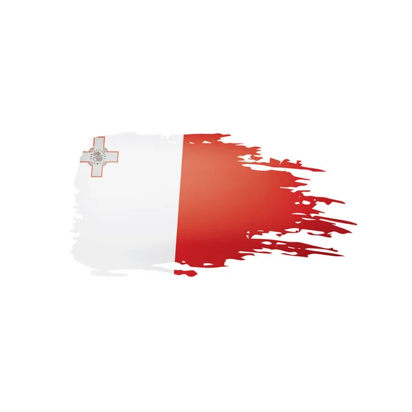 Bandera de Malta, ilustración vectorial sobre fondo blanco . — Archivo Imágenes Vectoriales