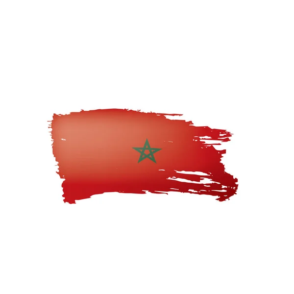 Drapeau Maroc, illustration vectorielle sur fond blanc . — Image vectorielle