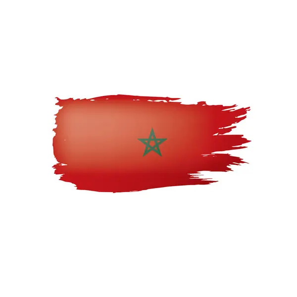 Drapeau Maroc, illustration vectorielle sur fond blanc . — Image vectorielle