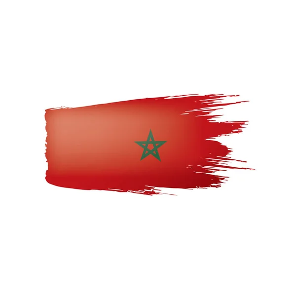 Marokko Flagge, Vektorabbildung auf weißem Hintergrund. — Stockvektor