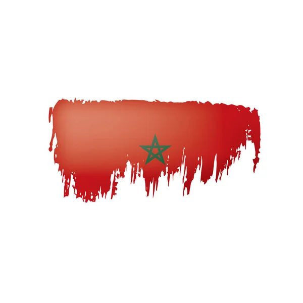 Morocco flagga, vektor illustration på en vit bakgrund. — Stock vektor