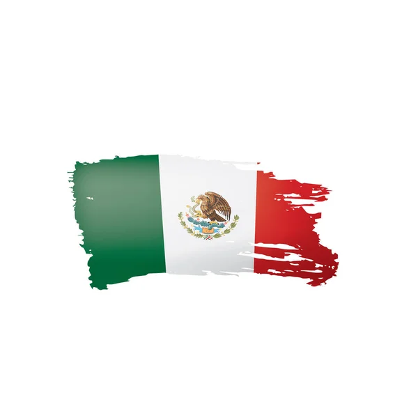 Mexican flag, vector illustration on a white background. — Stock Vector