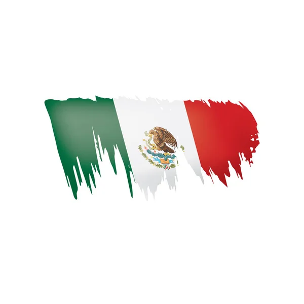 Mexikói zászló, egy fehér háttér vektor illusztráció. — Stock Vector