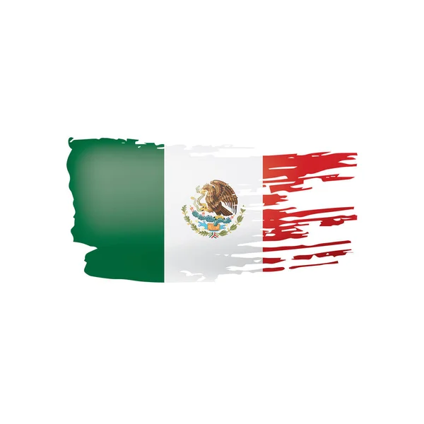 Meksika bayrağı, beyaz bir arka plan üzerinde vektör çizim. — Stok Vektör