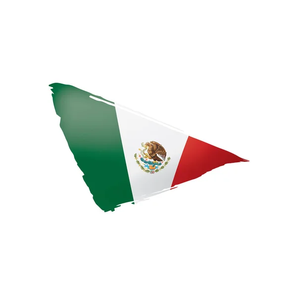 Mexicaanse vlag, vectorillustratie op een witte achtergrond. — Stockvector