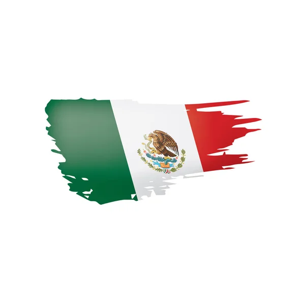 Meksykańskiej flagi, wektor ilustracja na białym tle. — Wektor stockowy