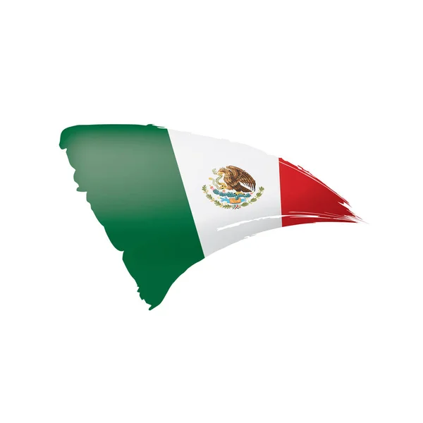 Drapeau mexicain, illustration vectorielle sur fond blanc . — Image vectorielle