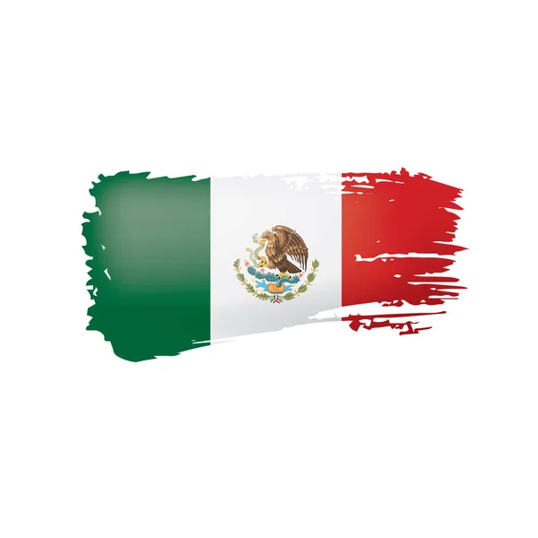 Mexická vlajka, vektorové ilustrace na bílém pozadí. — Stockový vektor