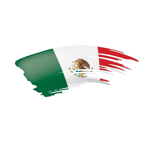 墨西哥旗子, 矢量例证在白色背景. — 图库矢量图片