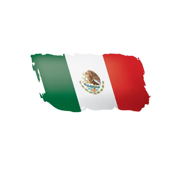 Bandera Mexicana, ilustración vectorial sobre fondo blanco . — Archivo Imágenes Vectoriales