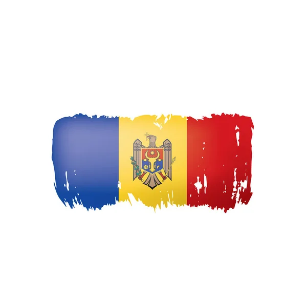 Drapeau Moldavie, illustration vectorielle sur fond blanc . — Image vectorielle