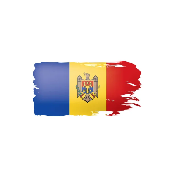 Drapeau Moldavie, illustration vectorielle sur fond blanc . — Image vectorielle