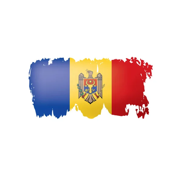 Moldova zászló, egy fehér háttér vektor illusztráció. — Stock Vector