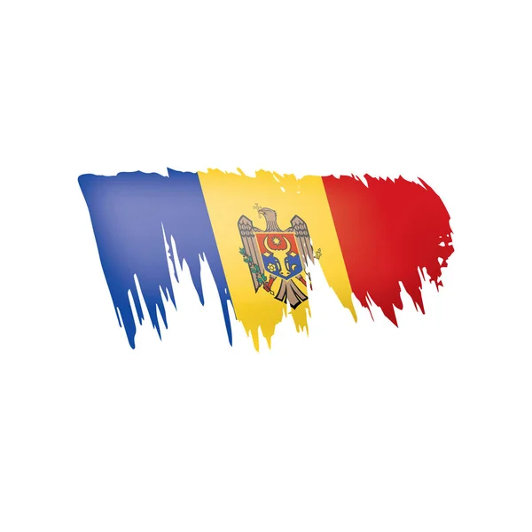 Moldova flag, vector illustration on a white background. — Stock Vector