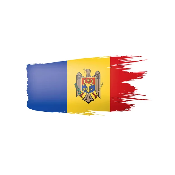 Drapeau Moldavie, illustration vectorielle sur fond blanc . — Image vectorielle