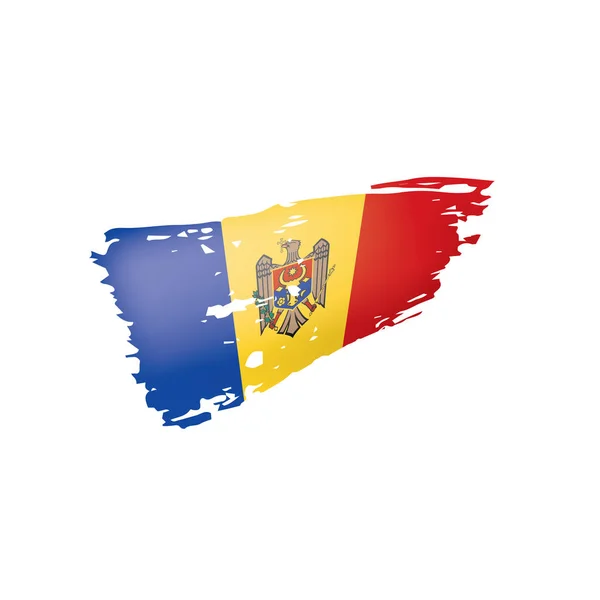 Moldawien-Flagge, Vektorabbildung auf weißem Hintergrund. — Stockvektor