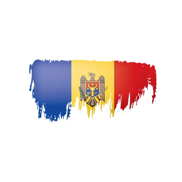 Drapeau Moldavie, illustration vectorielle sur fond blanc . — Image vectorielle