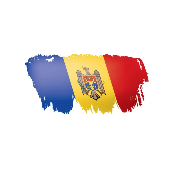 De vlag van Moldavië, vectorillustratie op een witte achtergrond. — Stockvector