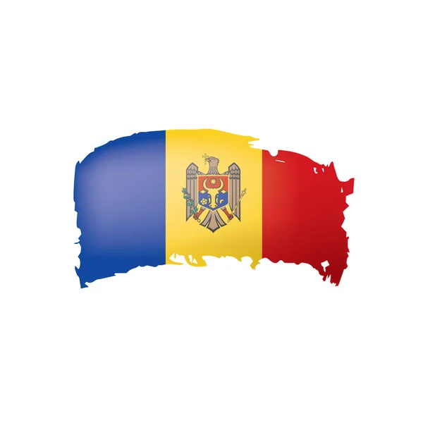 Drapeau Moldavie, illustration vectorielle sur fond blanc . — Image vectorielle