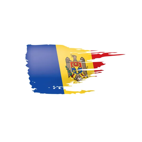 Moldavsko vlajka, vektorové ilustrace na bílém pozadí. — Stockový vektor