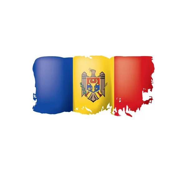 Drapeau Moldavie, illustration vectorielle sur fond blanc . — Image vectorielle