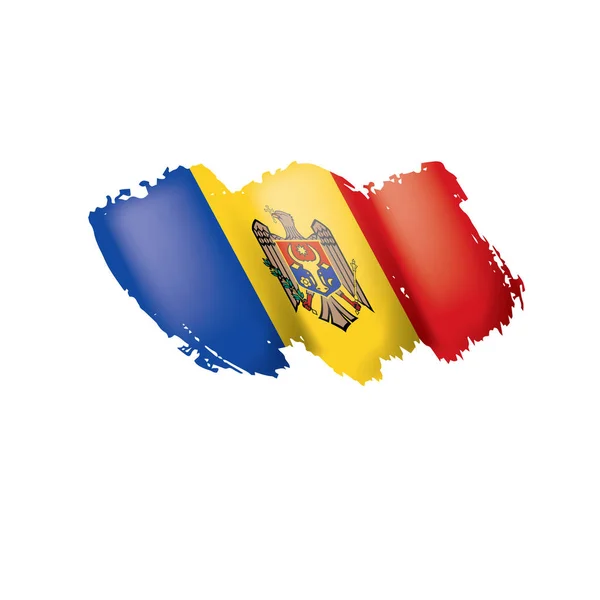 Moldova zászló, egy fehér háttér vektor illusztráció. — Stock Vector