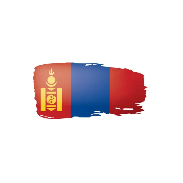 Bandeira da Mongólia, ilustração vetorial sobre um fundo branco — Vetor de Stock