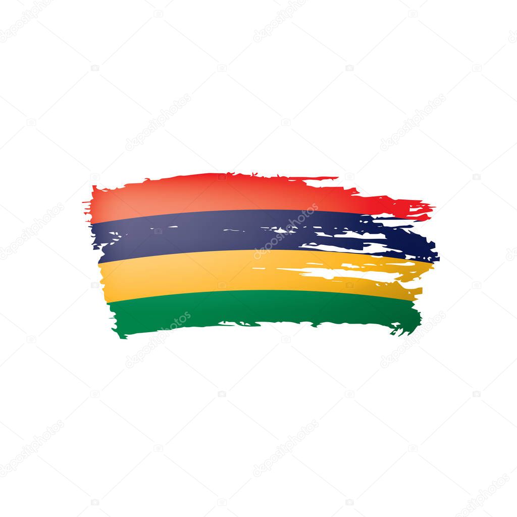 Mauritius flag, vector illustration on a white background.