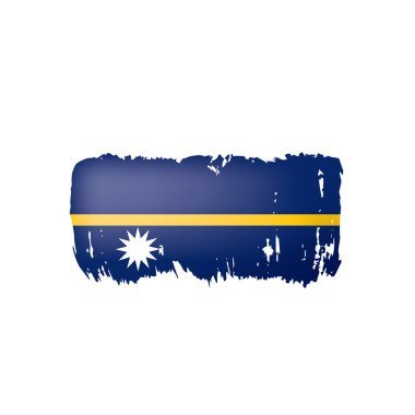 Nauru bayrak, beyaz bir arka plan üzerinde vektör çizim.