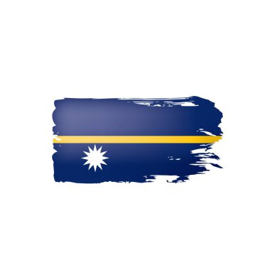 Nauru bayrak, beyaz bir arka plan üzerinde vektör çizim.