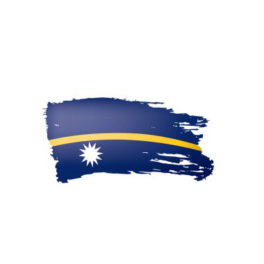 Nauru bayrak, beyaz bir arka plan üzerinde vektör çizim.