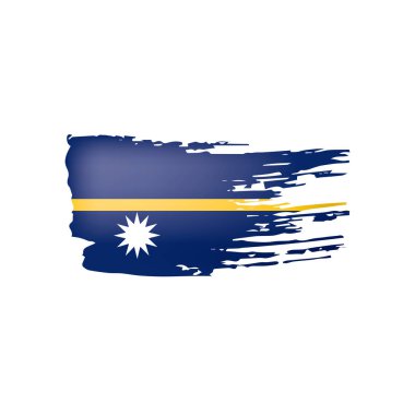 Nauru bayrak, beyaz bir arka plan üzerinde vektör çizim.