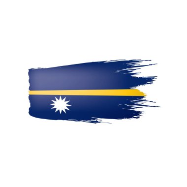 Nauru bayrak, beyaz bir arka plan üzerinde vektör çizim.