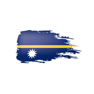 Nauru bayrak, beyaz bir arka plan üzerinde vektör çizim.
