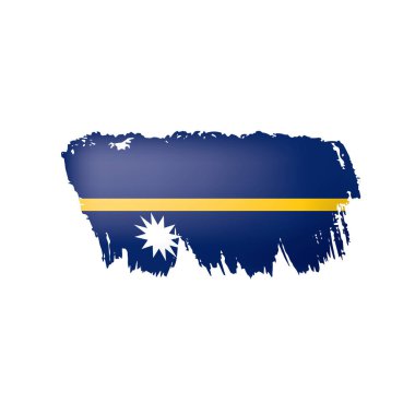 Nauru bayrak, beyaz bir arka plan üzerinde vektör çizim.