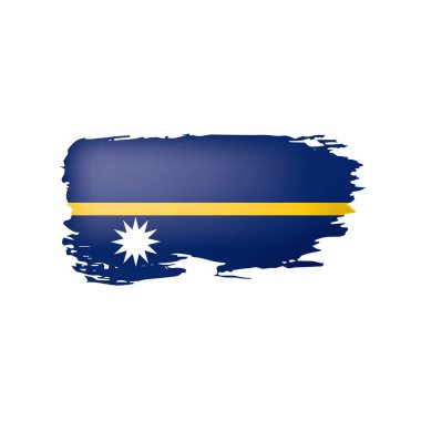 Nauru bayrak, beyaz bir arka plan üzerinde vektör çizim.