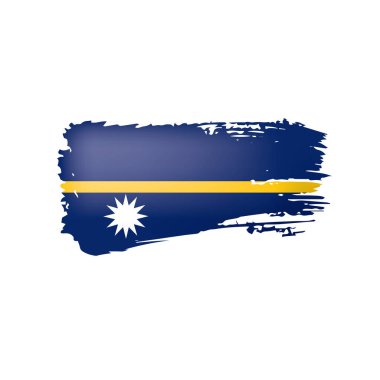 Nauru bayrak, beyaz bir arka plan üzerinde vektör çizim.