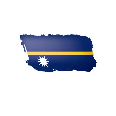 Nauru bayrak, beyaz bir arka plan üzerinde vektör çizim.