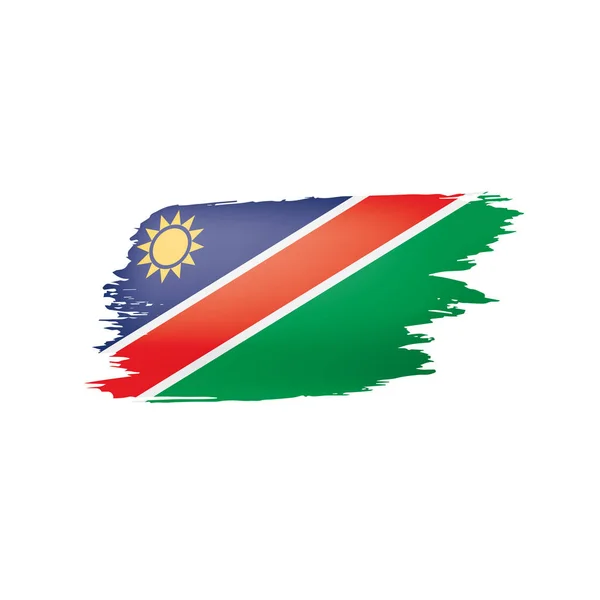 De vlag van Namibië, vectorillustratie op een witte achtergrond. — Stockvector