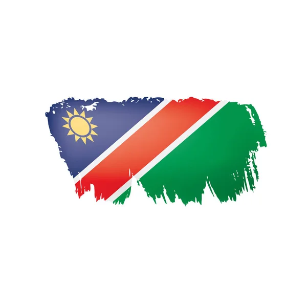 Bandera de Namibia, ilustración vectorial sobre fondo blanco . — Vector de stock