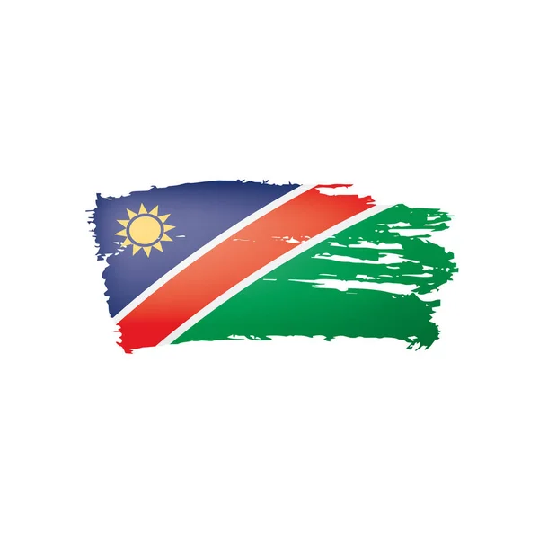 Drapeau namibien, illustration vectorielle sur fond blanc . — Image vectorielle