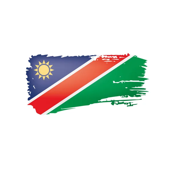 Bandera de Namibia, ilustración vectorial sobre fondo blanco . — Archivo Imágenes Vectoriales