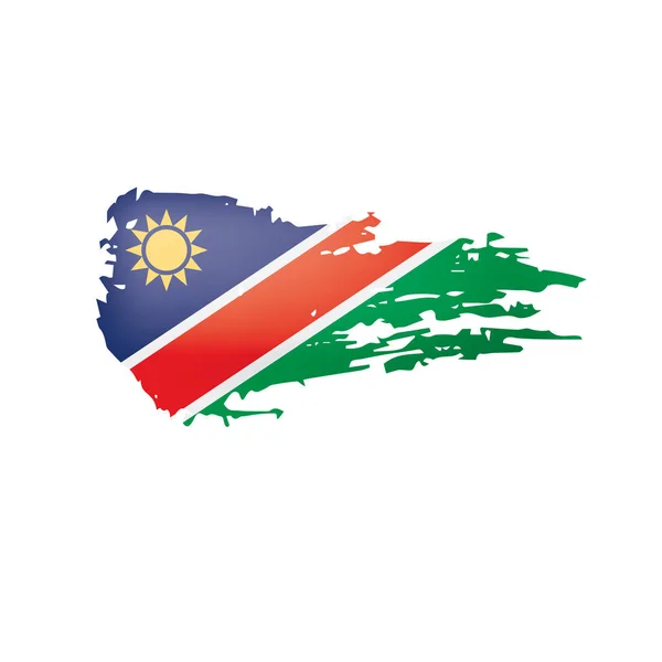 De vlag van Namibië, vectorillustratie op een witte achtergrond. — Stockvector