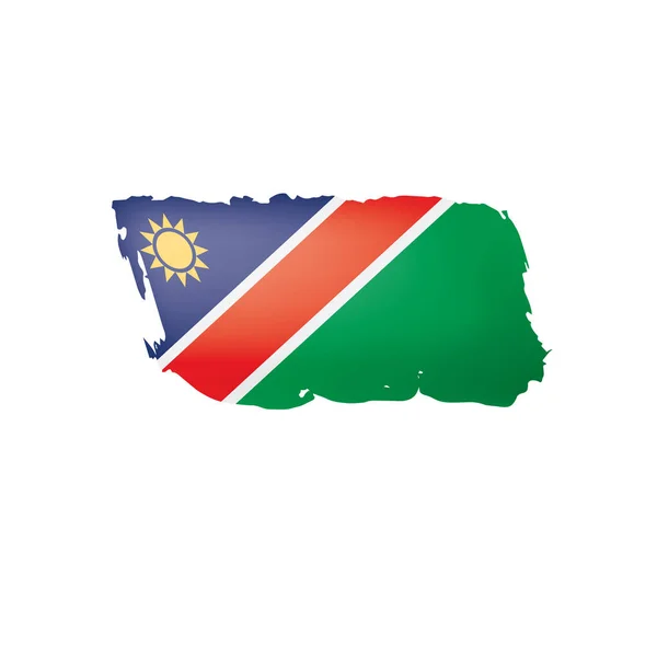 Drapeau namibien, illustration vectorielle sur fond blanc . — Image vectorielle