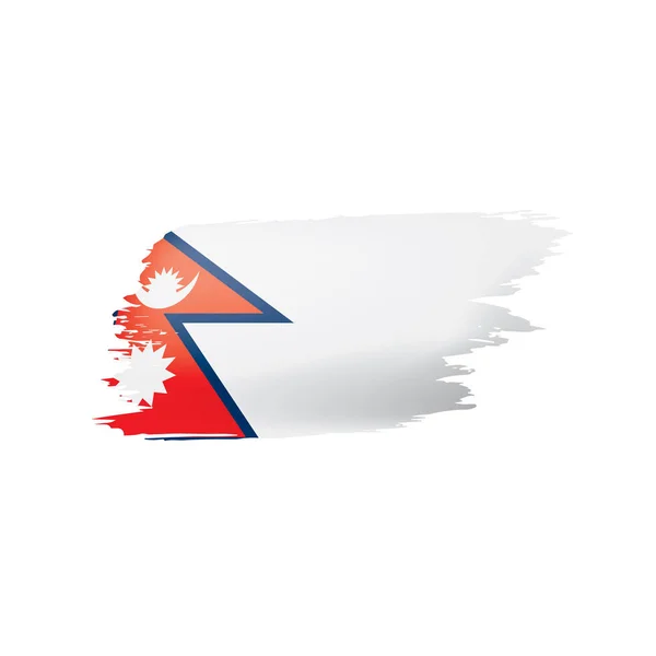 Σημαία του Νεπάλ, εικονογράφηση διάνυσμα σε λευκό φόντο. — Διανυσματικό Αρχείο