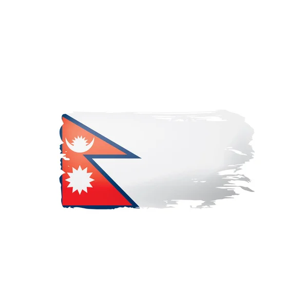 Nepal-Flagge, Vektorabbildung auf weißem Hintergrund. — Stockvektor