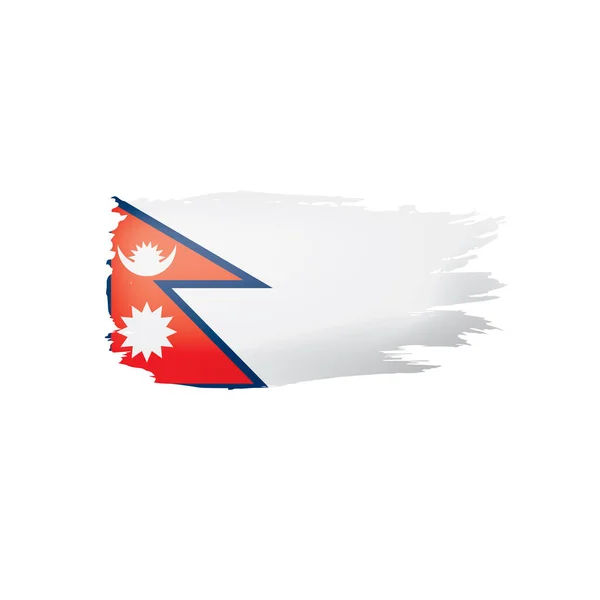 Nepál zászló, egy fehér háttér vektor illusztráció. — Stock Vector
