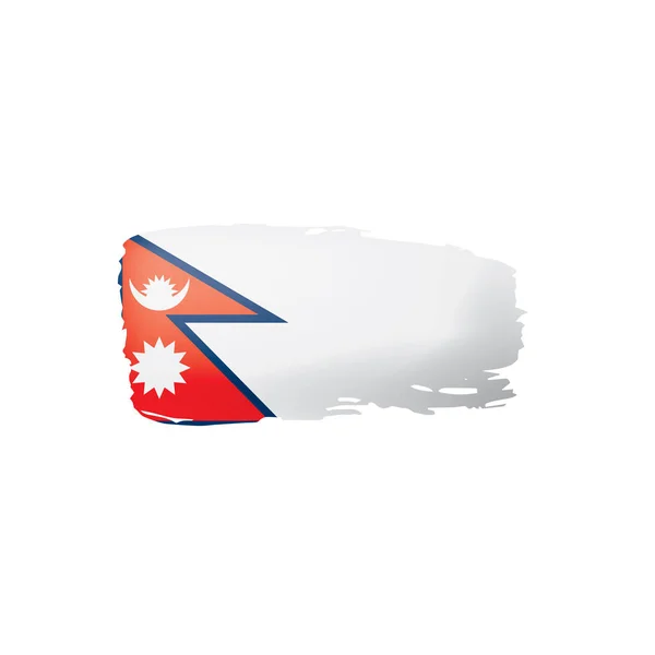 Bandera de Nepal, ilustración vectorial sobre fondo blanco . — Archivo Imágenes Vectoriales