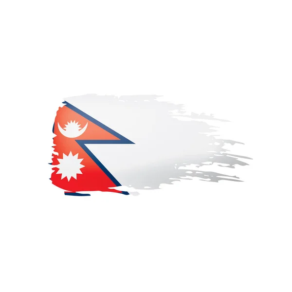 Bandera de Nepal, ilustración vectorial sobre fondo blanco . — Vector de stock